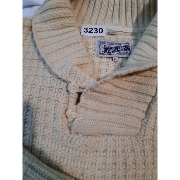 Vintage Schott Bros Chunky Men's size XL Grandpa Fisherman Wool Shawl Sweater - Picture 9 of 15